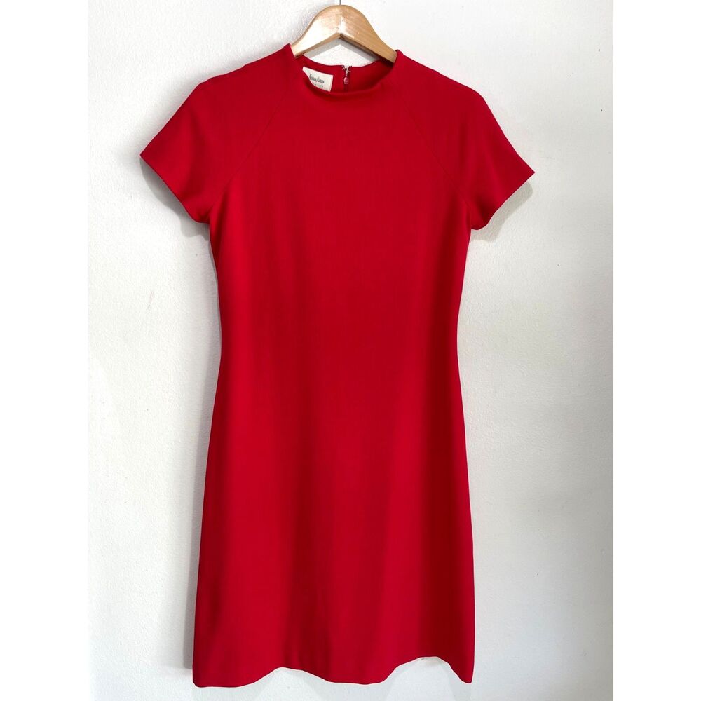 Neiman Marcus classic dress timeless closet staple festive red casual woman 8